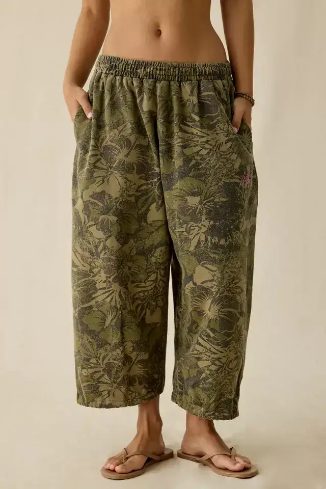 Iets Frans Harri Piped Wide Leg Cropped Jogger Pants Bruin Multi (1)