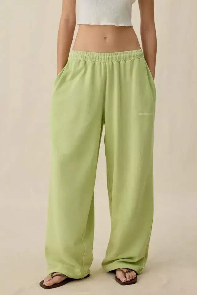 Iets Frans Harri Wide Leg Jogger Broek Limoen (1)